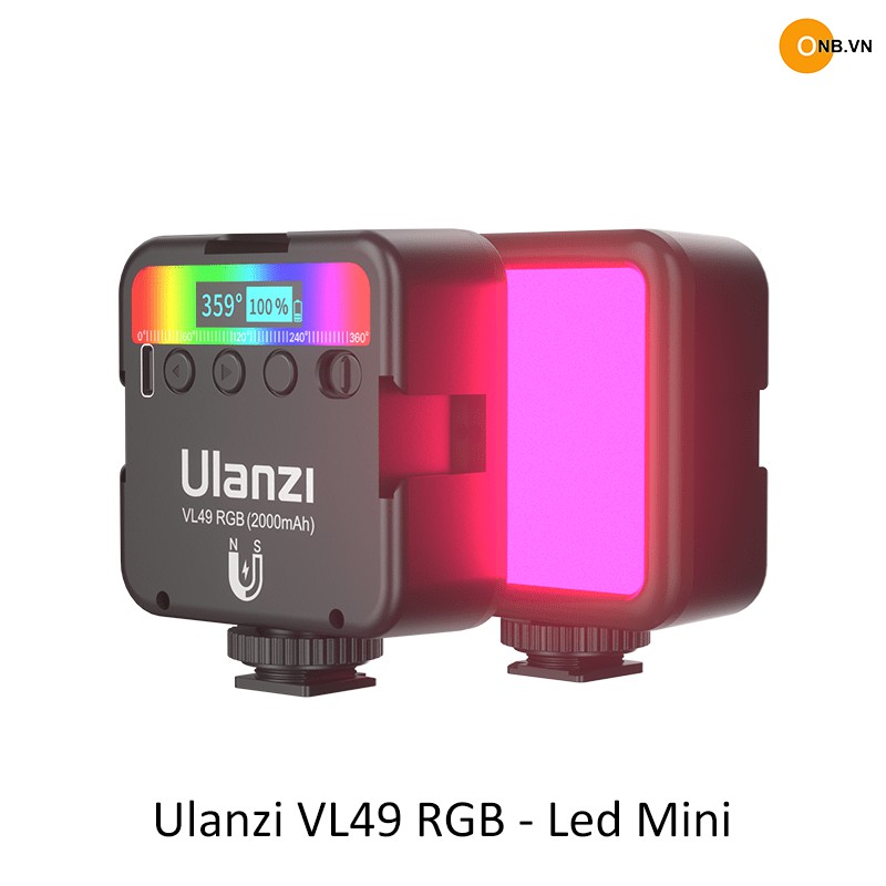 [Mã 159ELSALE hoàn 7% xu đơn 300K] Ulanzi VL 49 RGB Led Mini 2000mAh -chỉnh màu sắc và độ K