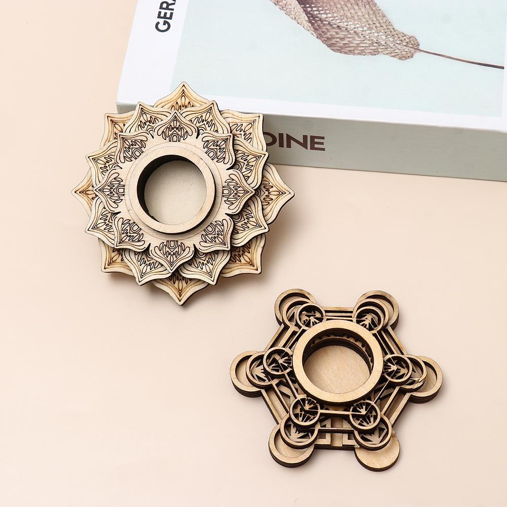 Wttle Đế Gỗ Trơn Họa Tiết Hoa Sen Sử Dụng Cho|Phụ Kiện Trang Trí Bằng Gỗ Xinh Xắn Chất Lượng