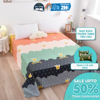 Ga Giường Và Vỏ Gối Cotton Bo Chun Mùa Hè Thoáng Mát, Bộ Ga Gối Nhiều Họa Tiết