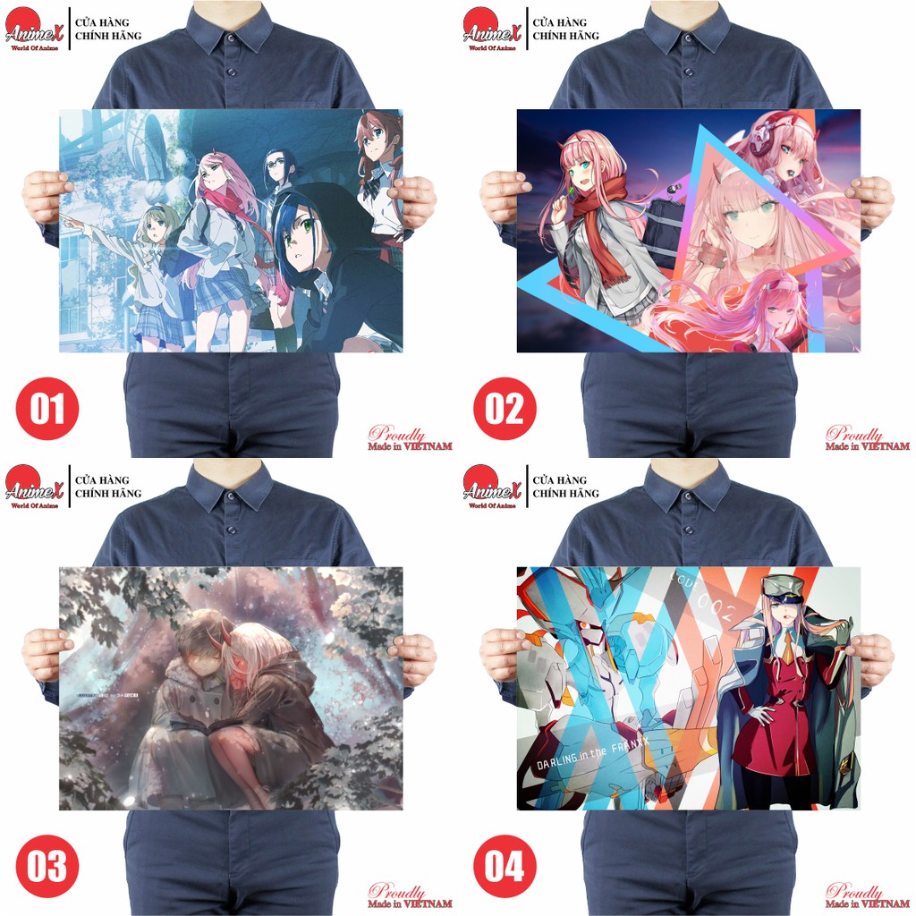 Tấm Poster Áp Phích A3 Anime Darling in the FranXX - Chiến Trận Người Máy - DarliFra - DariFura Dán Tường - By AnimeX