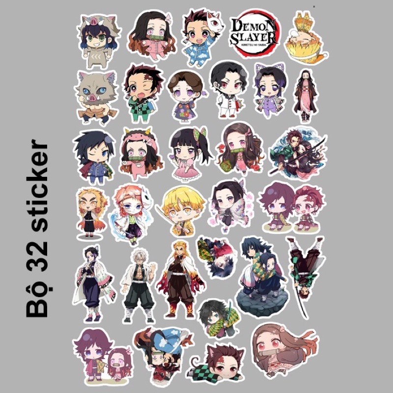 30-60 Sticker dán kimetsu no yaiba / hình dán decal kimetsu no yaiba