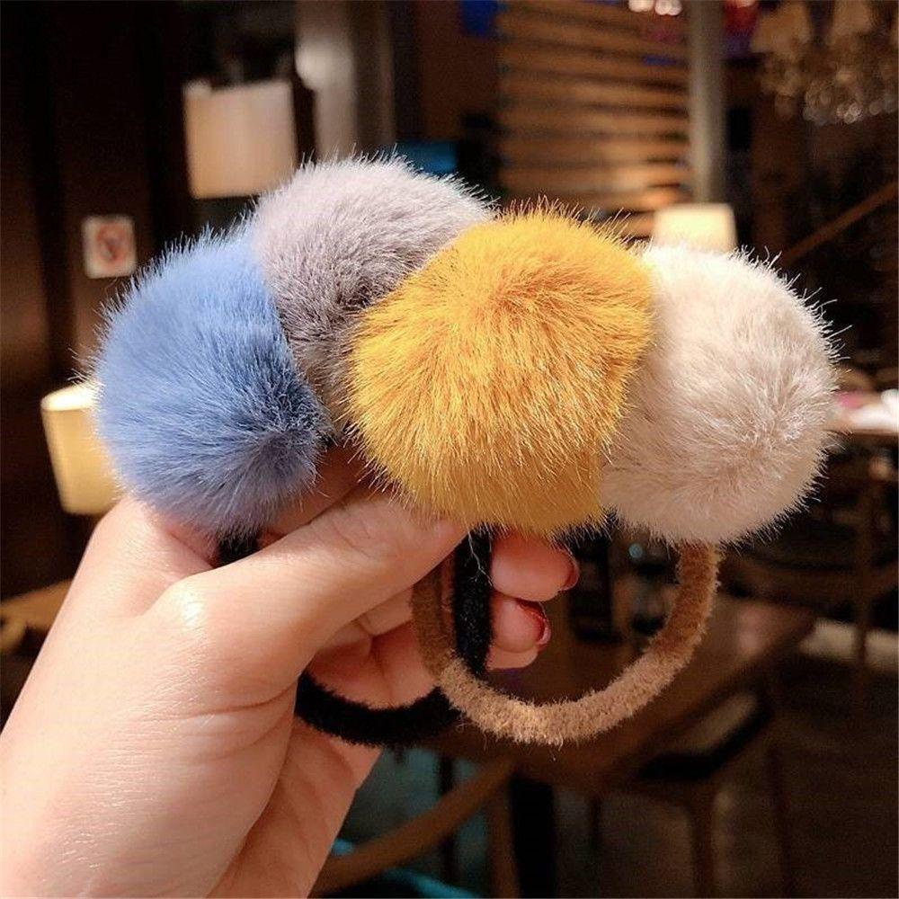 BSUNS Dây Cột Tóc Co Giãn Đính Bóng Lông Thời Trang Cho Nữ