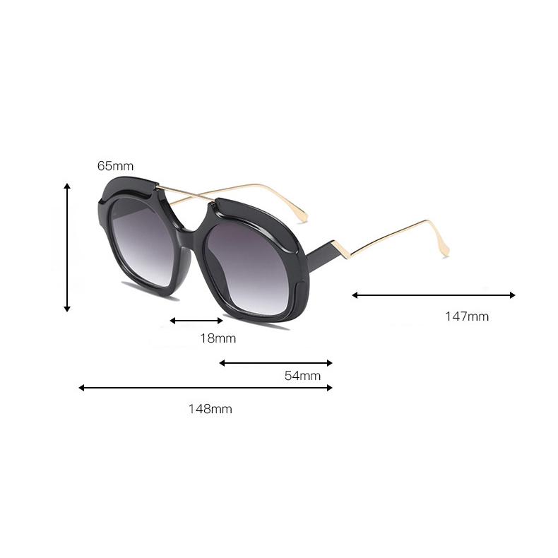 Kính râm oversize tròng lớn màu gradient