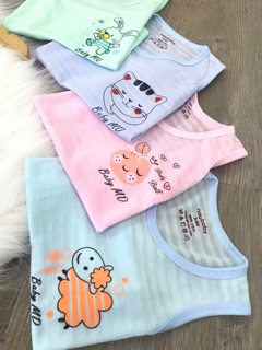 Bộ cotton sợi tre màu Noubaby