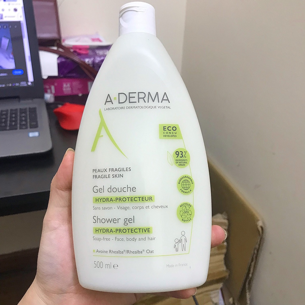 Sữa tắm mụn lưng, viêm lỗ chân lông Aderma 500ml (Mẫu mới)