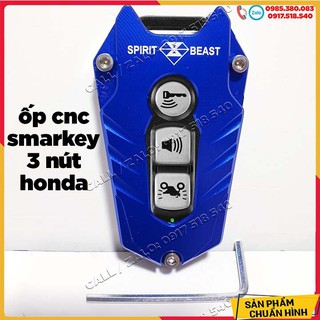 🛵 Ốp chìa khoá CNC smart key loại 3 nút xe honda SH, SH mode, PCX (tặng lục giác) giá 1 chiếc - MẪU V2 🛵