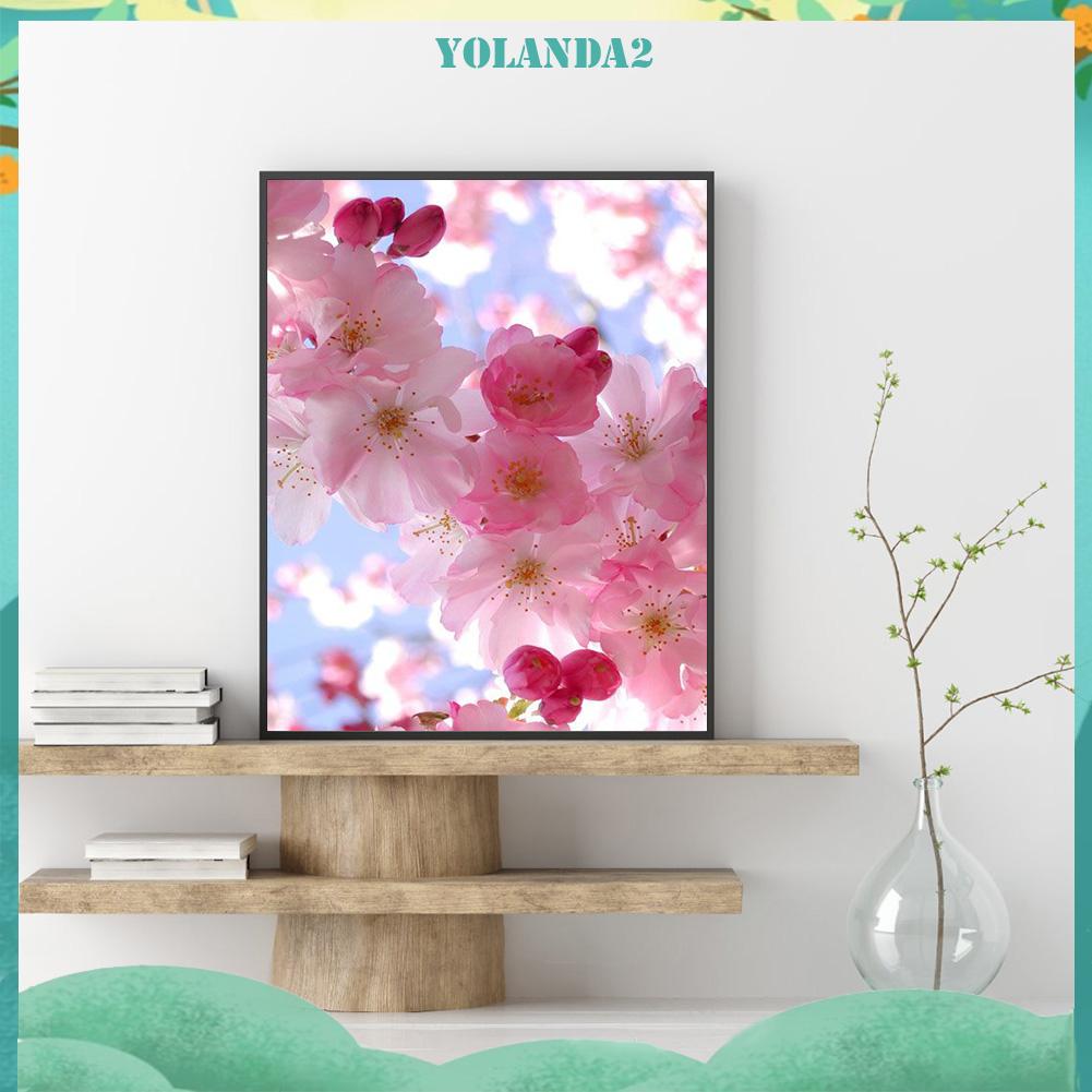 Bộ Tranh Đính Đá 5D Tự Làm Hình Hoa Anh Đào Xinh Xắn