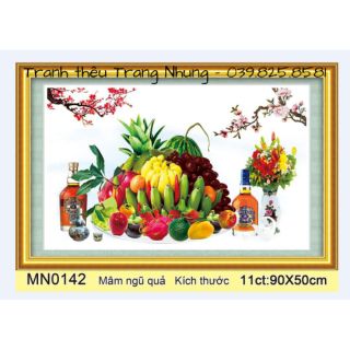 Tranh thêu chữ thập Mâm ngũ quả MN0142,43