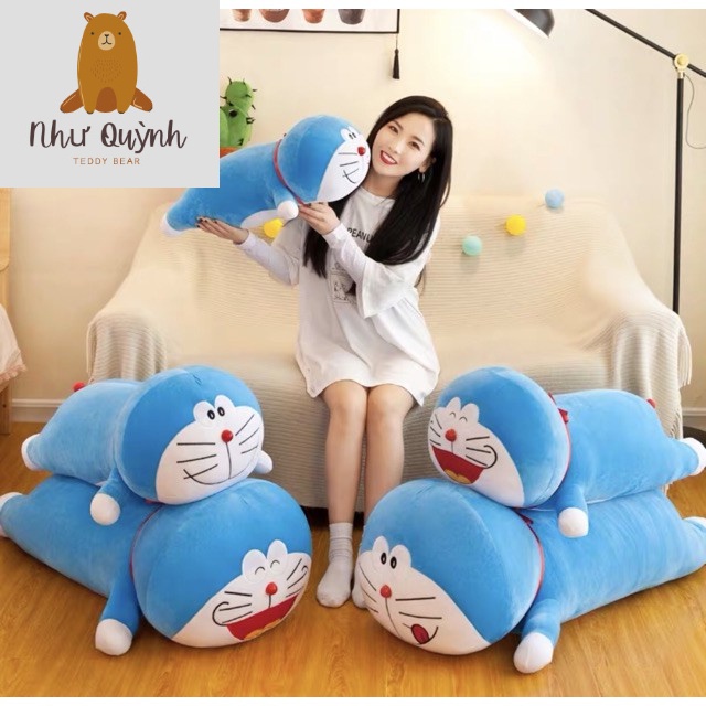 Gối Ôm Gấu Bông Doraemon Đáng Yêu Vải Nhung Co Dãn 4 Chiều Hàng Cao Cấp Kích thước 60cm 80cm 100cm 120cm 140cm