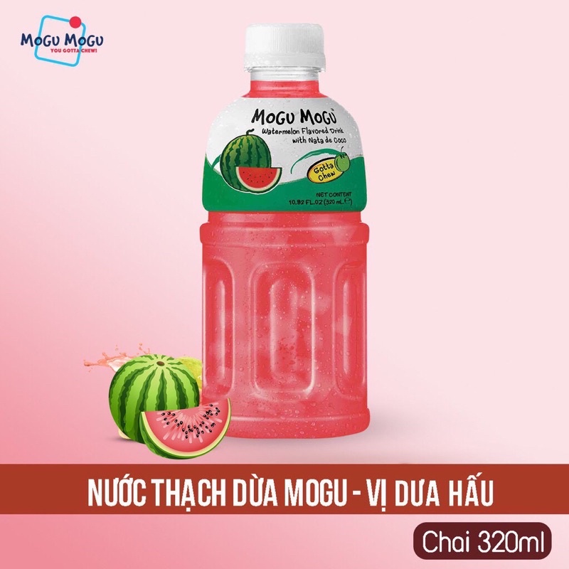 NƯỚC UỐNG MOGU MOGU 8 VỊ 🥥 (Thùng 24 chai x 320ml )-[FREE SHIP] TỪ ĐƠN 50K