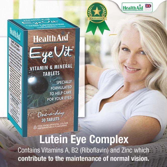 Viên Uống Bổ Mắt EyeVit Health Aid USA - Bổ sung vitamin, tăng cường thị giác, sáng mắt