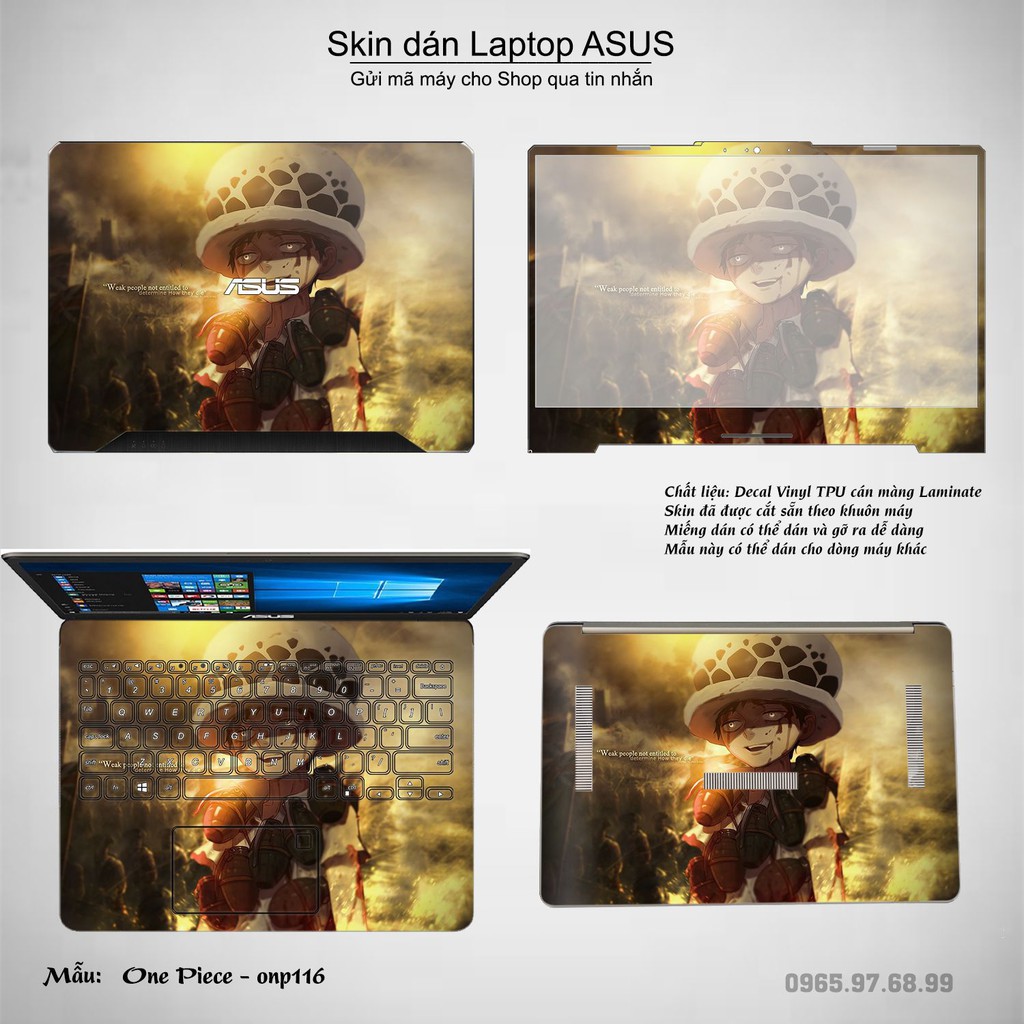 Skin dán Laptop Asus in hình One Piece _nhiều mẫu 12 (inbox mã máy cho Shop)