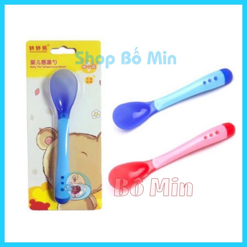 Thìa Ăn Dặm Báo Nóng An Toàn Cho Bé, thìa Chống nóng, thìa ăn dặm [Shop Bố Min]