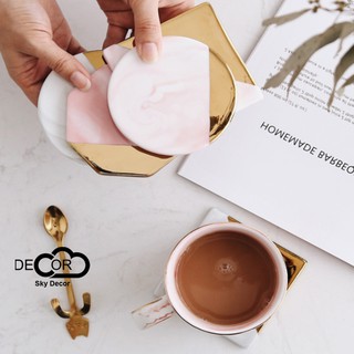 Dĩa vân hồng phối gold trang trí chụp ảnh, decor nhà cửa, cửa hàng - SkyDecor