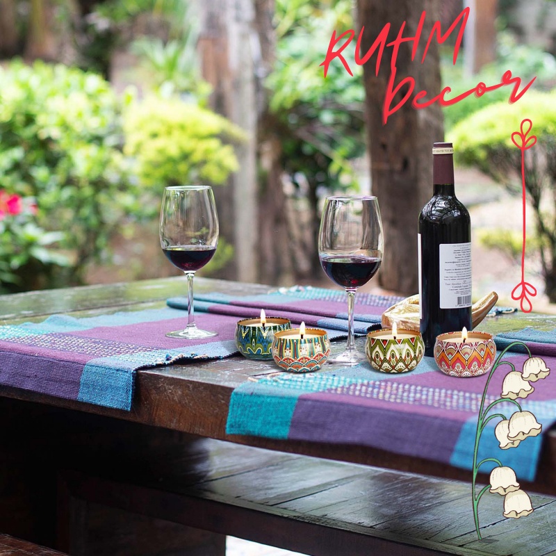 Nến thơm hoa khô thiên nhiên làm từ sáp đậu nành thanh lọc không khí khử mùi hôi decor trang trí nhà cửa spa homestay