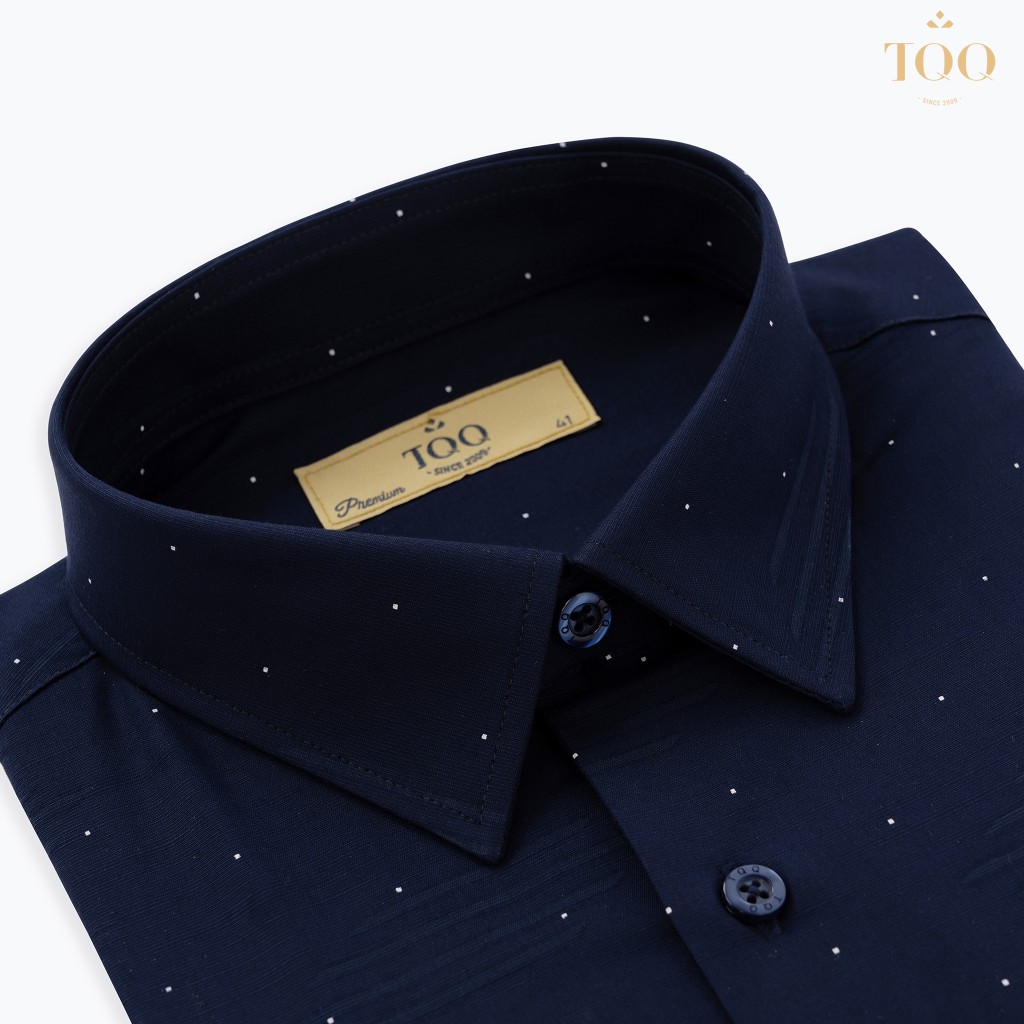 Áo sơ mi nam ngắn tay TQQ chất liệu bamboo không nhăn dáng Slimfit công sở H250CB vạt bằng có túi ngực