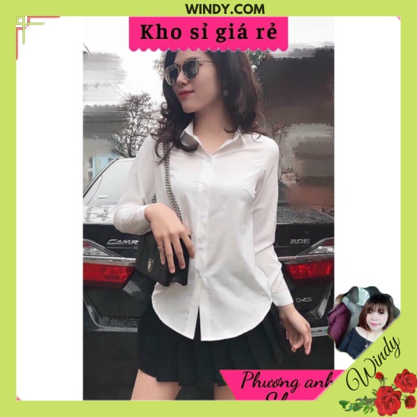 Áo Sơ Mi Nữ Trắng Dài Tay Chất Vải Cao Cấp From Rộng WD7563