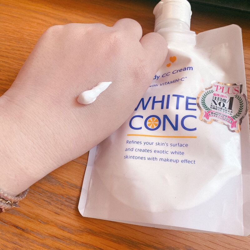 [Freeship] Kem Dưỡng Da Trắng Và Makeup Body White Conc CC Cream With Vitamin C (200g) Nhật Bản, kem ngày White Conc