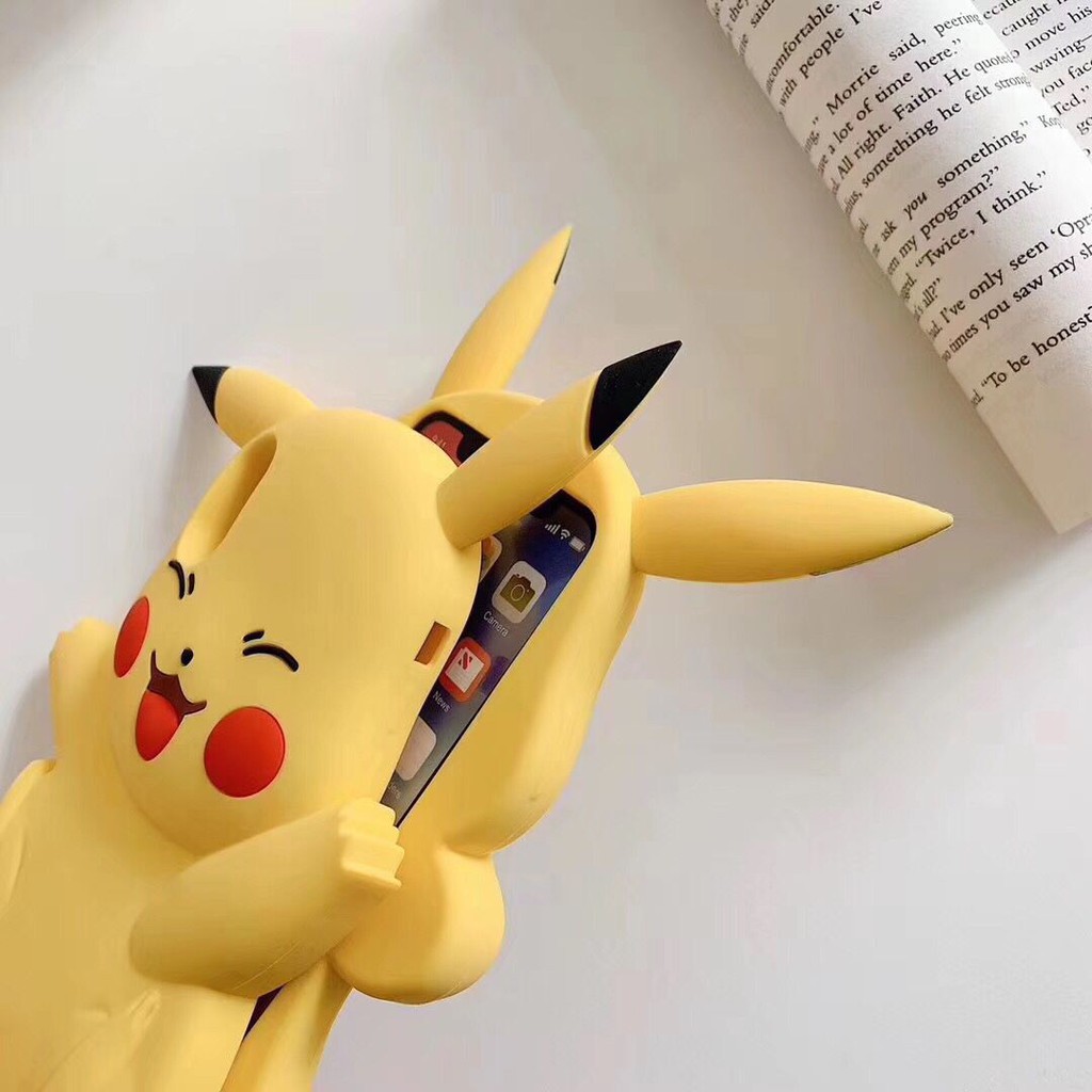 Cute 3D pikachu cartoon case for Iphone 6 6s plus 7 plus 8 plus x xs max xr 11 pro max silicone protective cover