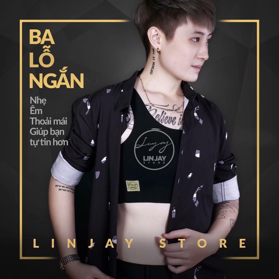 Áo nẹp ngực ba lỗ 3 lớp Linjay cho Tomboy, SB, Transguy, LGBT, thoải mái, không gây khó thở, tức ngực (Mới)