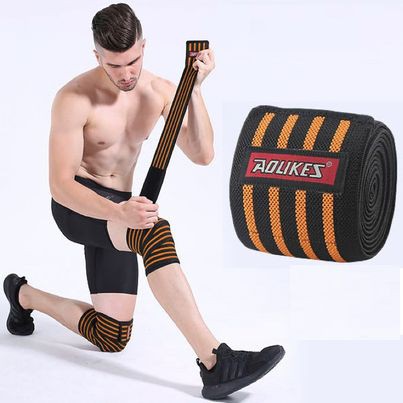 Băng Quấn Đầu Gối Tập Gym Aolikes Chính Hãng Dài 180cm  cao cấp tập tạ-05