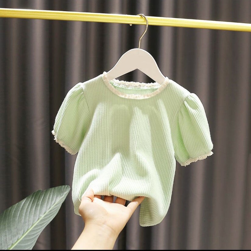 Áo Thun Ngắn Tay Thời Trang Mùa Hè Hàn Quốc Dành Cho Bé Gái 1-5 Tuổi