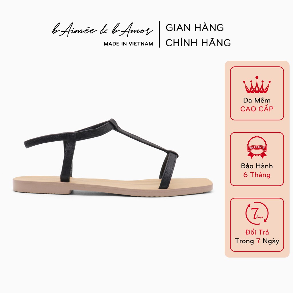 Dép sandal nữ đi biển đế bệt dây mảnh quai ngang chính hãng bAimée & bAmor – MS1644 - Hàng mới về