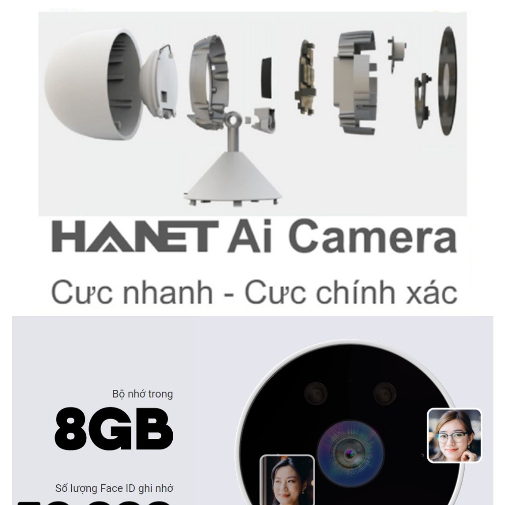 Camera Wifi Ai Hanet HA1000 - 5.0Mpx- 2K -  Camera Trí Tuệ Nhân Tạo Tương Lai  [Bảo Hành 5 Năm - Đổi 1 Trong 15 Ngày]