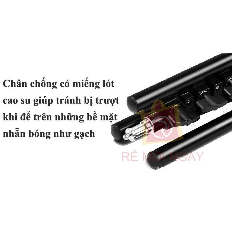 Chân Đèn Studio, chân đèn livestream, chân đèn flash, gấp gọn 50cm kéo cao 2m1