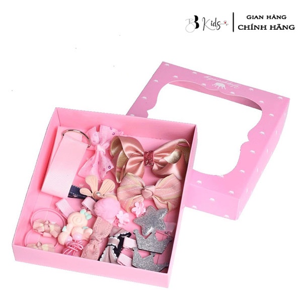 Sét Phụ Kiện Buộc Tóc BB Kids 18 Chi Tiết Cho Bé