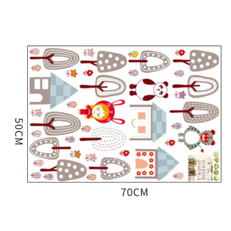 Decal trang trí tường Gấu trúc và các bạn