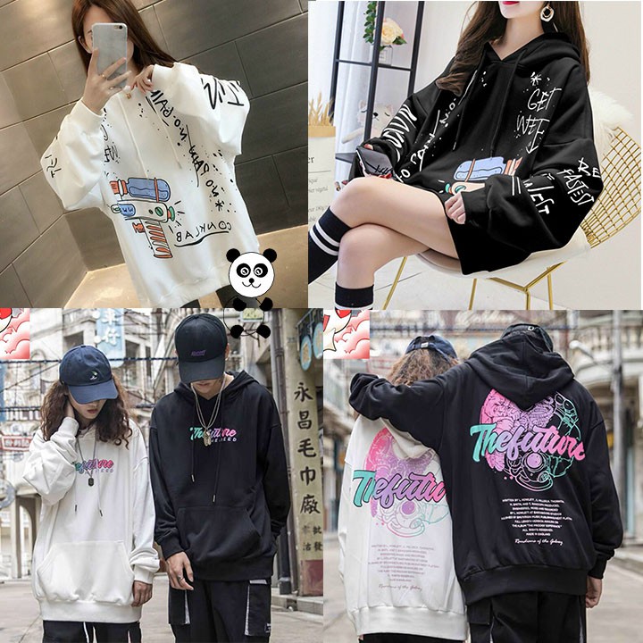 Áo hoodie nữ có nón chất nỉ ngoại form rộng cá tính nhiều mẫu mới hot