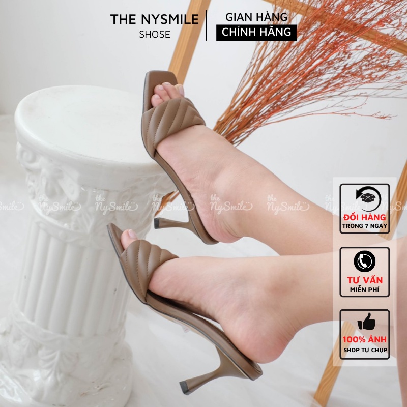 Dép bản ngang 5cm dập xéo - THENYSMILE - MIAN 1 2