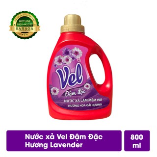 Nước Xã Quần Áo 💕HÀNG CHÍNH HÃNG💕 Nước xả VEL ĐẬM ĐẶC chai 800ml - Hương Lavender (chuyên dụng cho Giặt Ủi)  | Sanaga