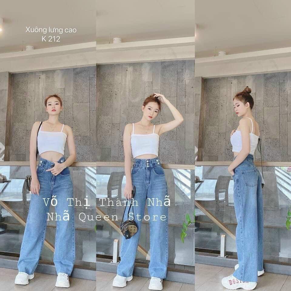 Bán sỉ Quần bò jeans xanh ống rộng 3 cúc tôn dáng mã 508 x