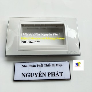[ELITON] Mặt 3 Lổ X6 Viền Mạ Crom - Hàng Cao Cấp Có Kèm Ổ Cắm Công Tắc