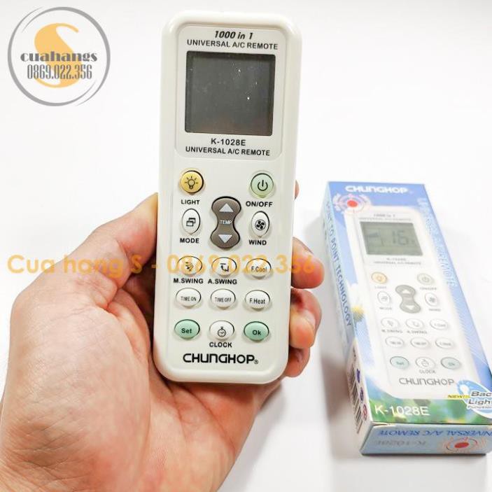 Remote điều khiển điều hòa đa năng K1028E có đèn pin