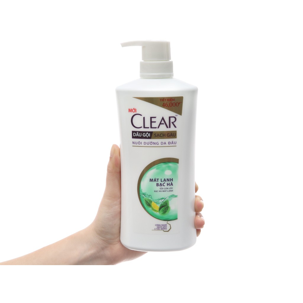 Dầu gội Clear bạc hà (630g) - kèm quà khuyến mãi