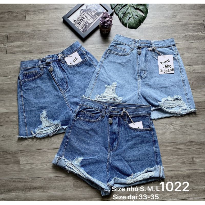 [Mã FAMAYWA2 giảm 10K đơn 50K] Quần Short Jeans Nữ Nút Kiểu Size nhỏ đến 35 MS 1022