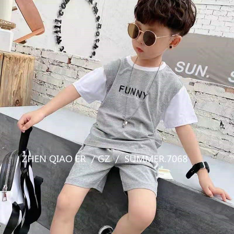 Set Đồ Bộ Cotton Phong Cách Hàn Quốc Năng Động Dành Cho Bé Trai