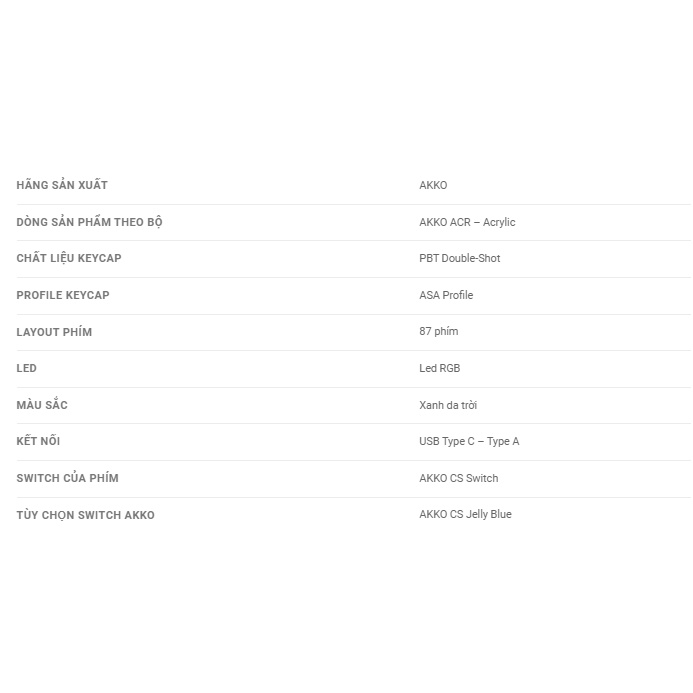 Bàn phím cơ AKKO ACR87 Blue