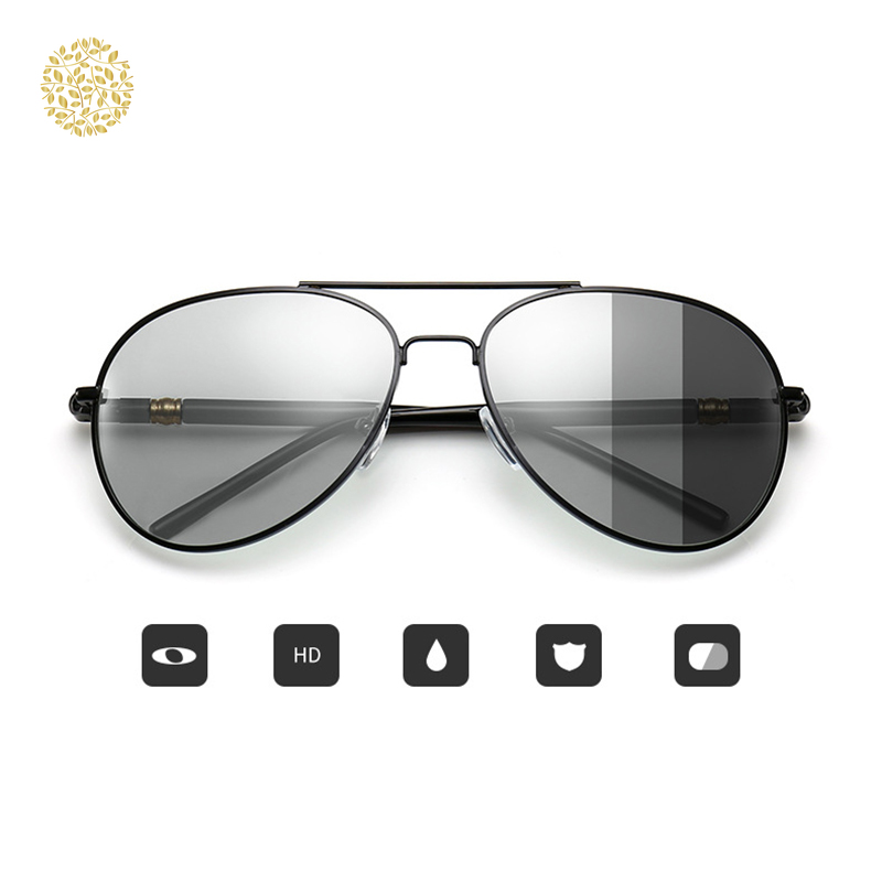 Photochromic Polarized Sunglasses Men Women Driving Chameleon Vintage Metal Sun Glasses Change Color YKD