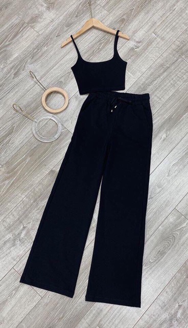 Set ba lỗ crotop quần dài-kèm hình thật