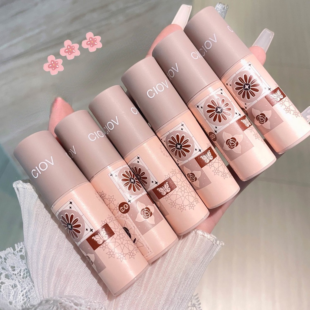 Son Môi Màu Lì Chống Nước Không Dính Cốc Vỏ Màu Hồng Hiệu Ứng Kính Vạn Hoa