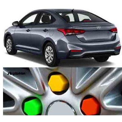 Nắp Chụp bảo vệ và trang trí bulong tán ốc mâm đúc lazang trục bánh xe hơi ô tô 19mm chuyên dụng cho xe Hyundai Accent