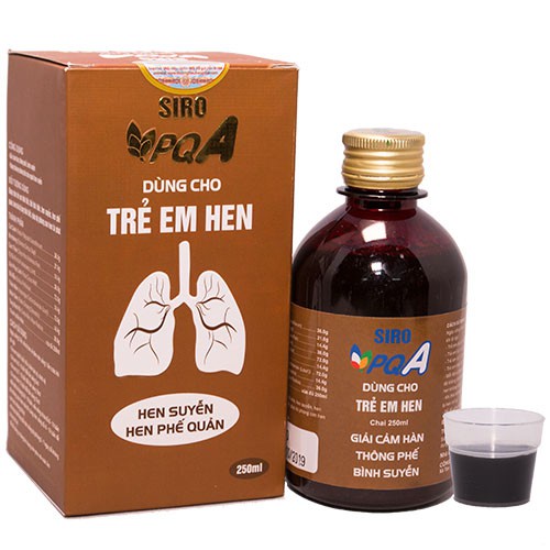 Siro PQA Hen Trẻ Em - Hỗ trợ làm thông thoáng đường thở cho người bị hen suyễn (250ml)