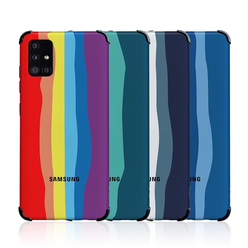 Ốp điện thoại chống sốc màu cầu vồng cho Samsung Galaxy A50 A50S A30S A9 A7 A6 Plus 2018 A70 A20S A10S A71 A51 A31 A21S