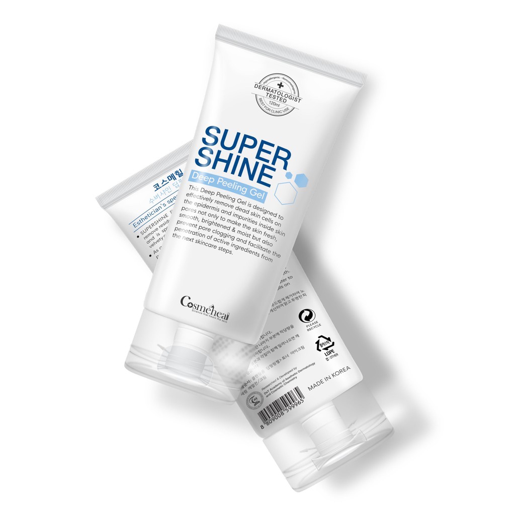 Gel tẩy tế bào chết dạng cuộn SUPERSHINE Hàn Quốc (120ml) làm sạch tế bào chết, dầu nhờn trong da