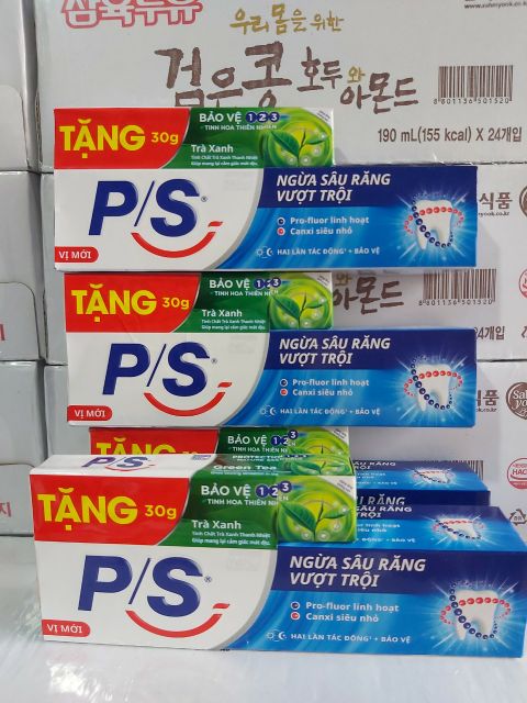 Kem đánh răng P/S ngừa sâu răng vượt trội 180 g tặng ps trà xanh 50g