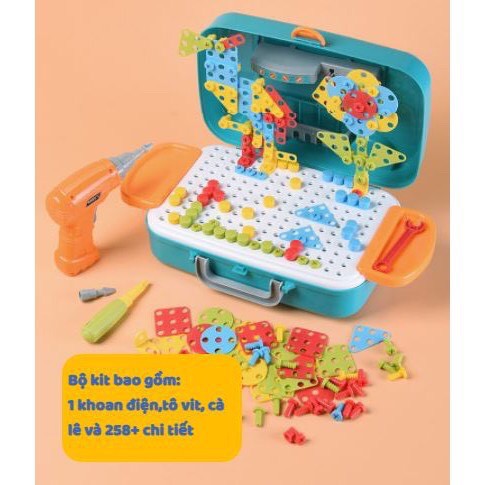 Bộ đồ chơi Kỹ Sư Nhí 🔸KÍCH THÍCH SÁNG TẠO🔸 đồ chơi lắp ráp - vali kéo kèm dụng cụ cơ khí cho bé